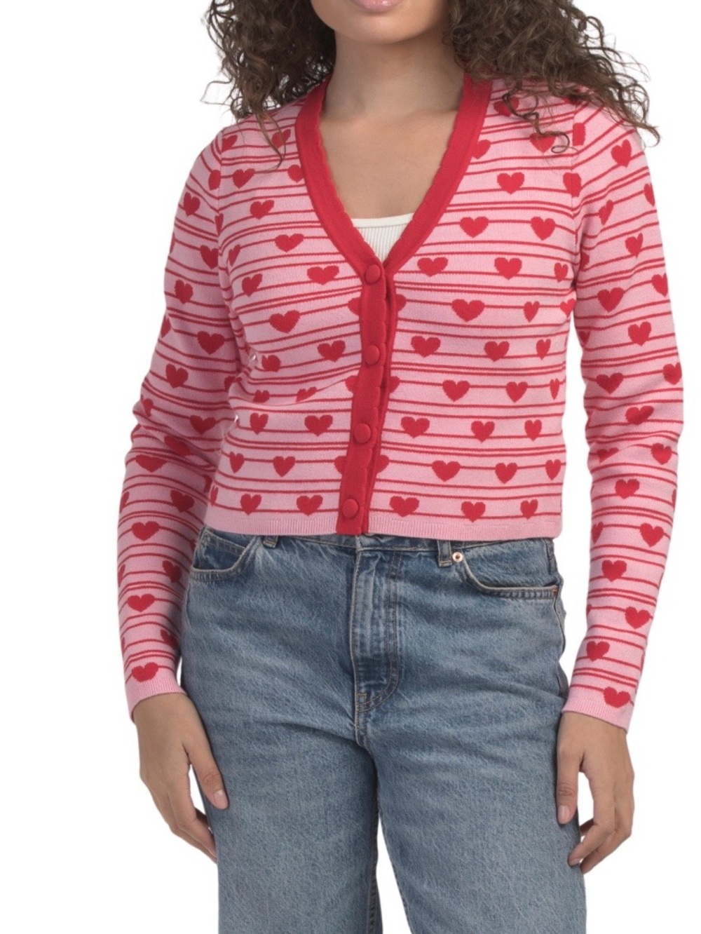 NWT KAILY K heart cardigan sweater - M